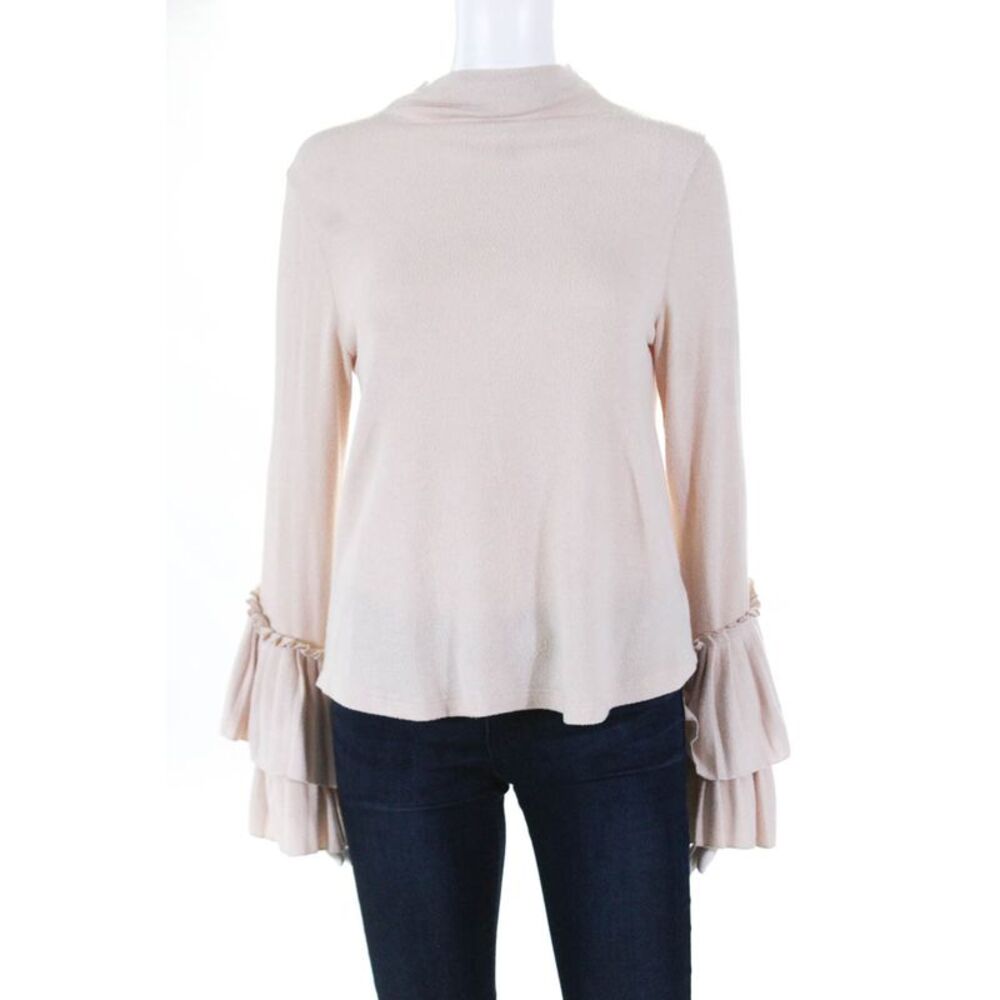 B Collection By Bobeau Womens Linda Pleat Cozy Blouse Pink Size Small 11587046